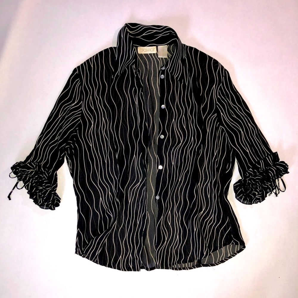 Caviar Wavey Striped Blouse